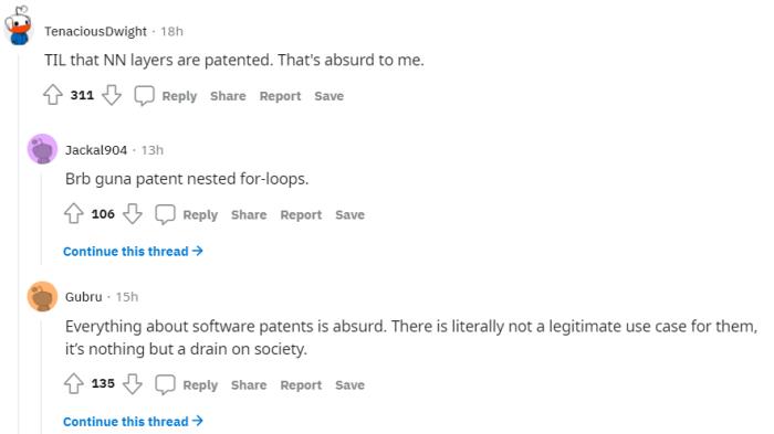 谷歌接二连三申请AI专利，Pytorch该不该想想侵权的事儿？ | reddit热帖