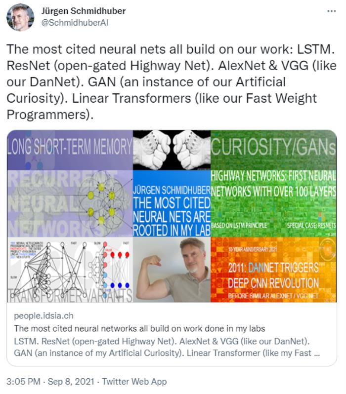 LSTM之父：吐槽了两年，来划划重点：“这5篇最高引论文都源于我们。”