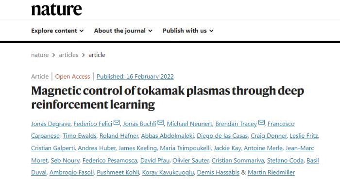 DeepMind用深度强化学习研究“人造太阳”！据说这是秘密进行了3年的工作