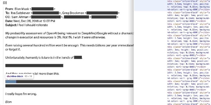 马斯克Ilya私密邮件被Claude破译，OpenAI打码信息公开，谷歌很受伤