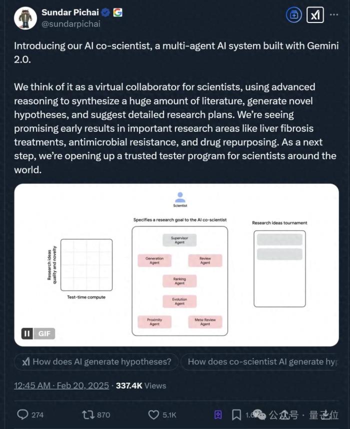 谷歌豪华阵容打造AI科学家，用测试时间计算加速科学发现